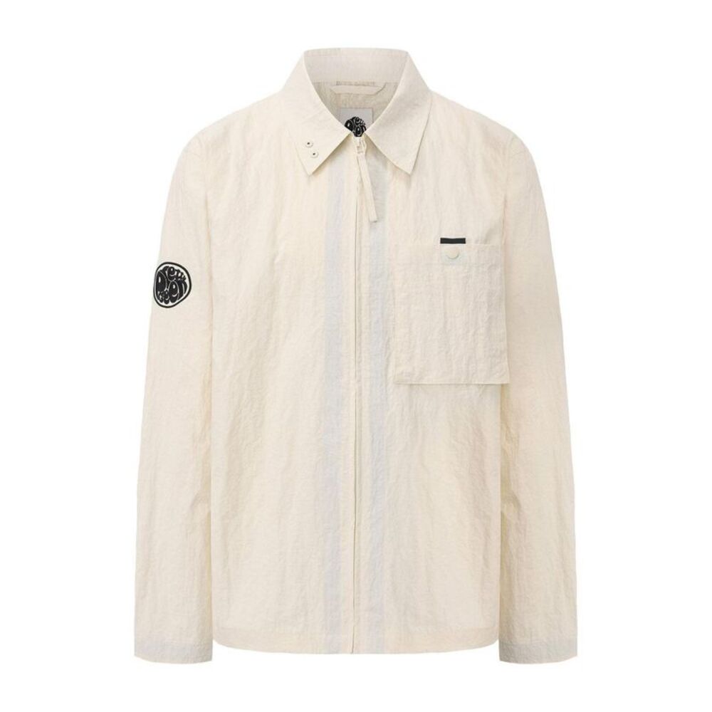 Pretty Green Mens Nylon Overshirt / Ecru